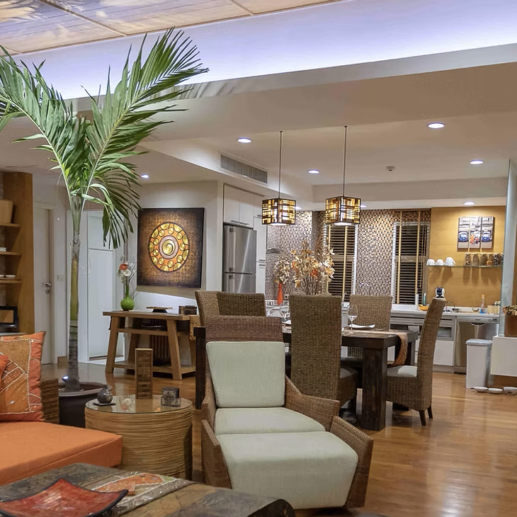 ACES Pattaya architectural interior lighting system featuring warm ambient LED cove illumination and recessed downlights in a luxury living space