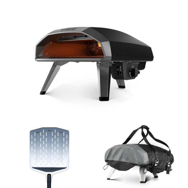 Portable outdoor gas pizza oven with peel and carry bag supplied by ACES Pattaya
