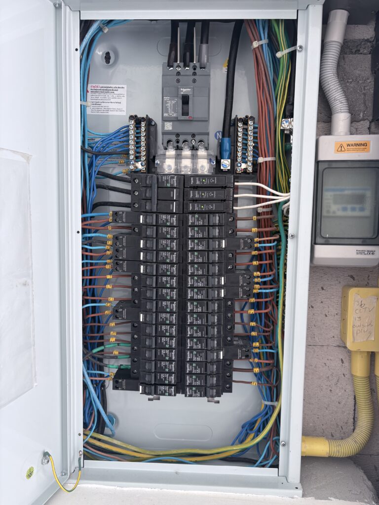 Certified residential electrical consumer unit and sub-panel wiring installation in Pattaya.